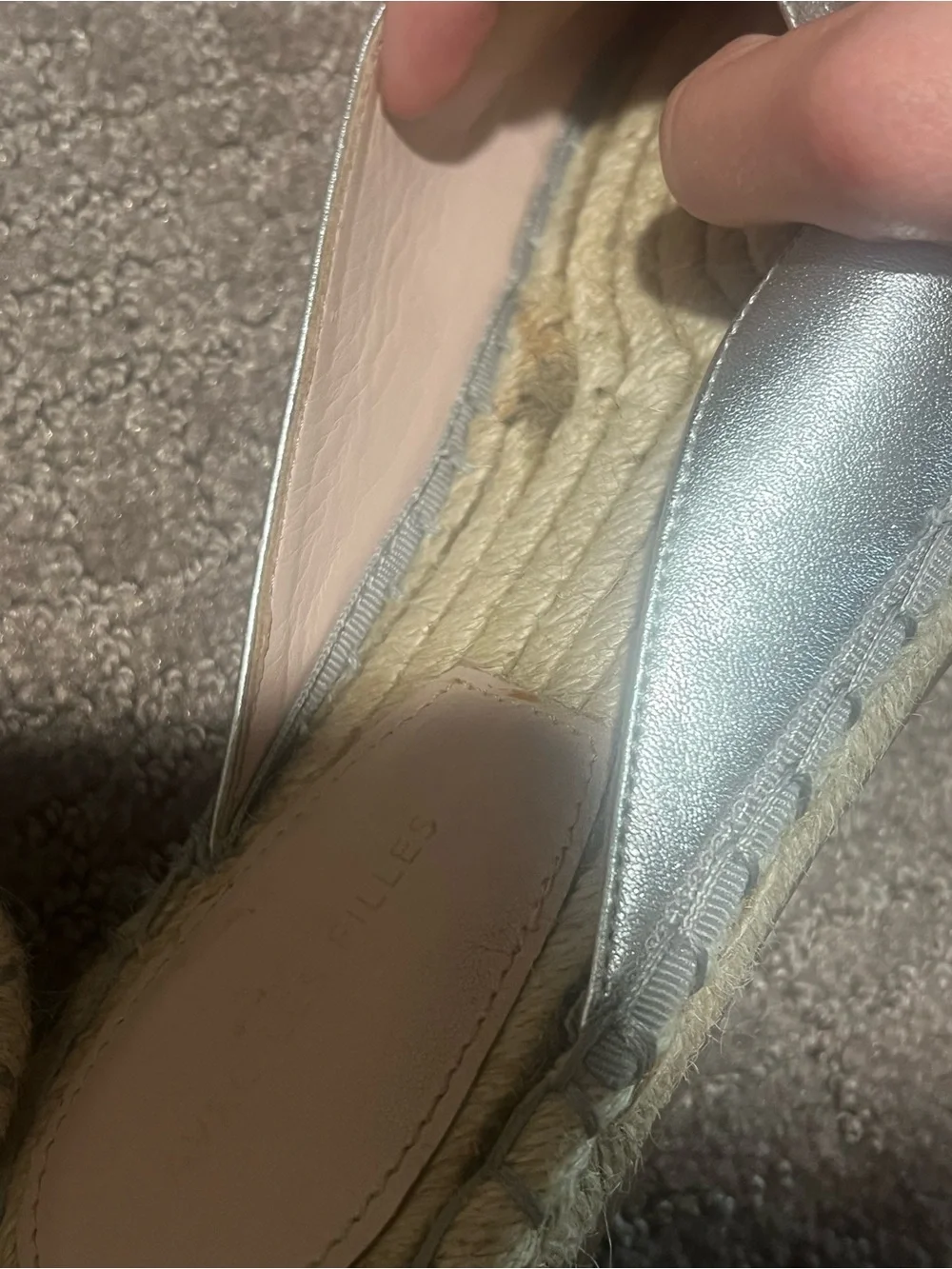 Silver metallic espadrille flats -Avec Les filles size 7 and 1/2 medium